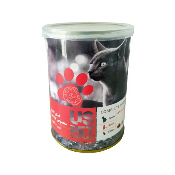 کنسرو گربه یو اس پت باطعم مرغ و کدو تنبل و سنبل الطیب 400 گرمی